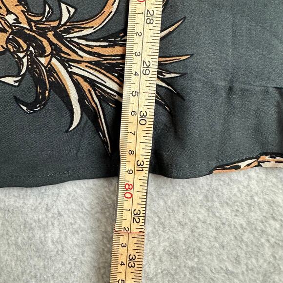 YOUNGLA Pineapple Button Up Shirt Men's Size Large Short Sleeve Tropical Fruit - Picture 8 of 8